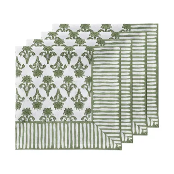 Lily servilleta de algodón - Verde, pack de 4, 45x45 cm - Pick a Poppy