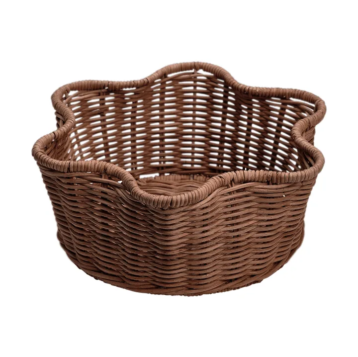 Rattan Round cesta - marrón oscuro, 23 cm - Pick a Poppy