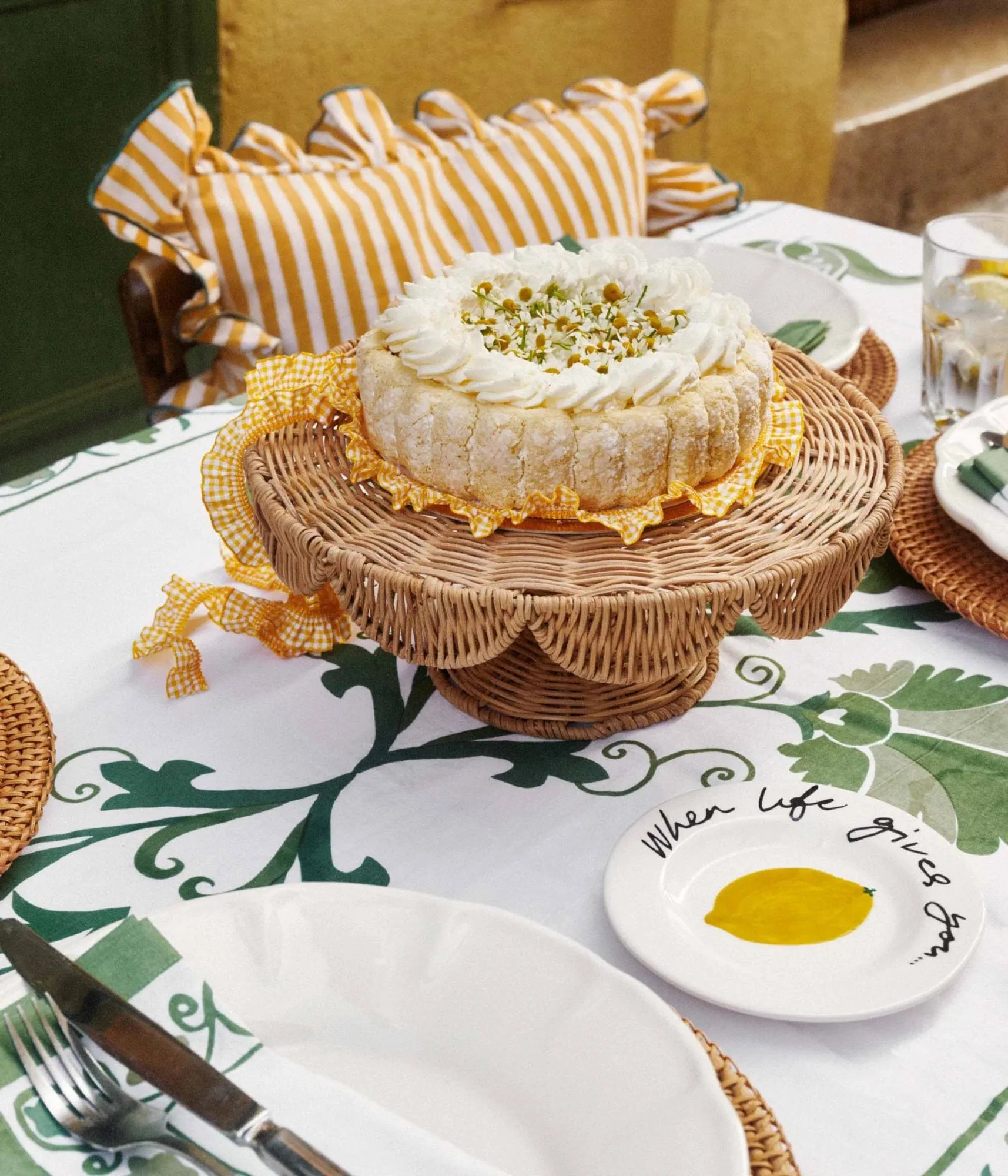 Scallop Cake fuente para servir pasteles, Natural, 30x12 cm Pick a Poppy