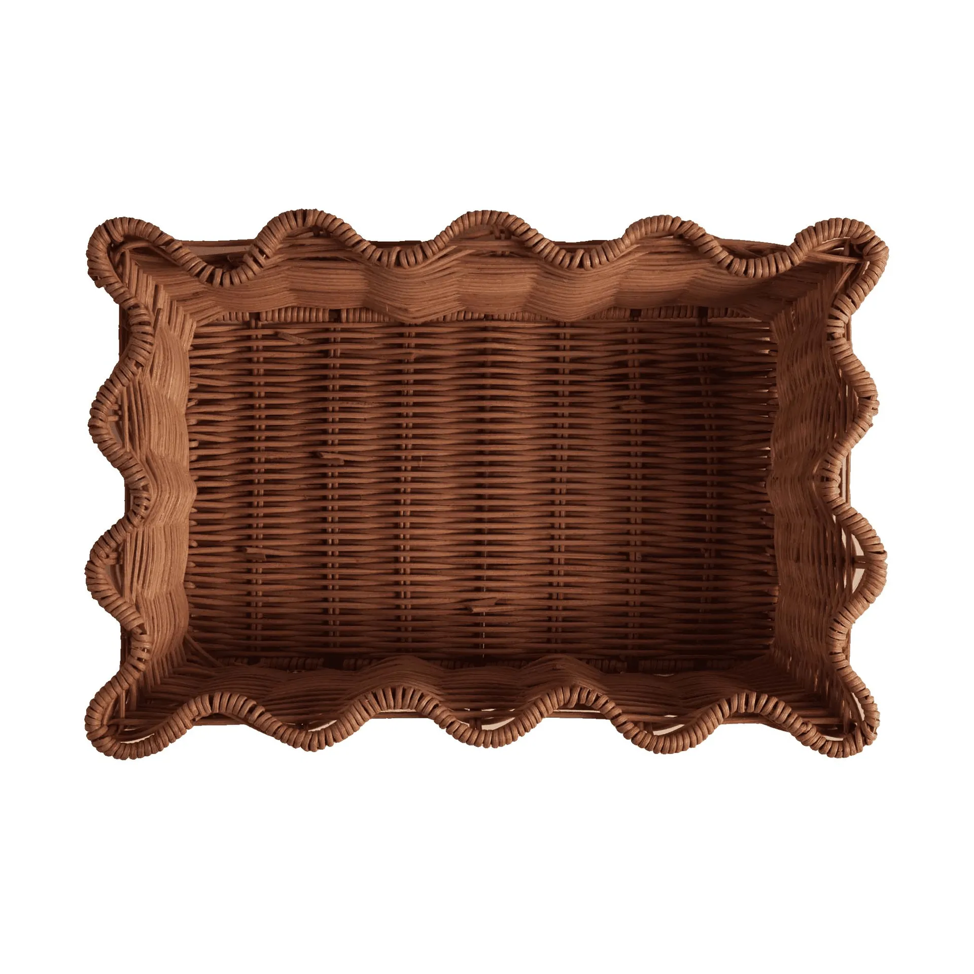 Scallop Rattan cesta, marrón oscuro, 20x30 cm Pick a Poppy
