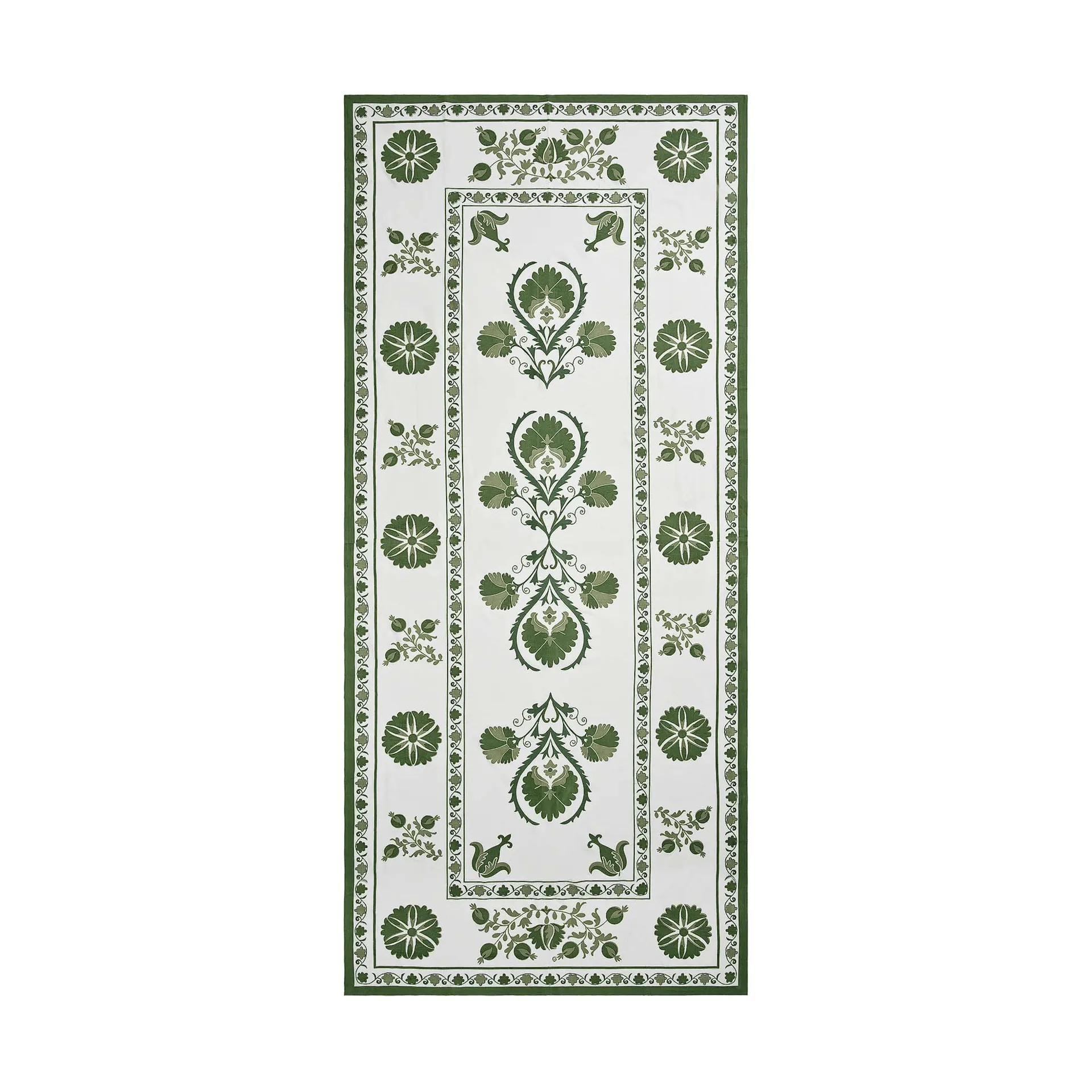 Suzani mantel de mesa, Green, 350x150 cm Pick a Poppy