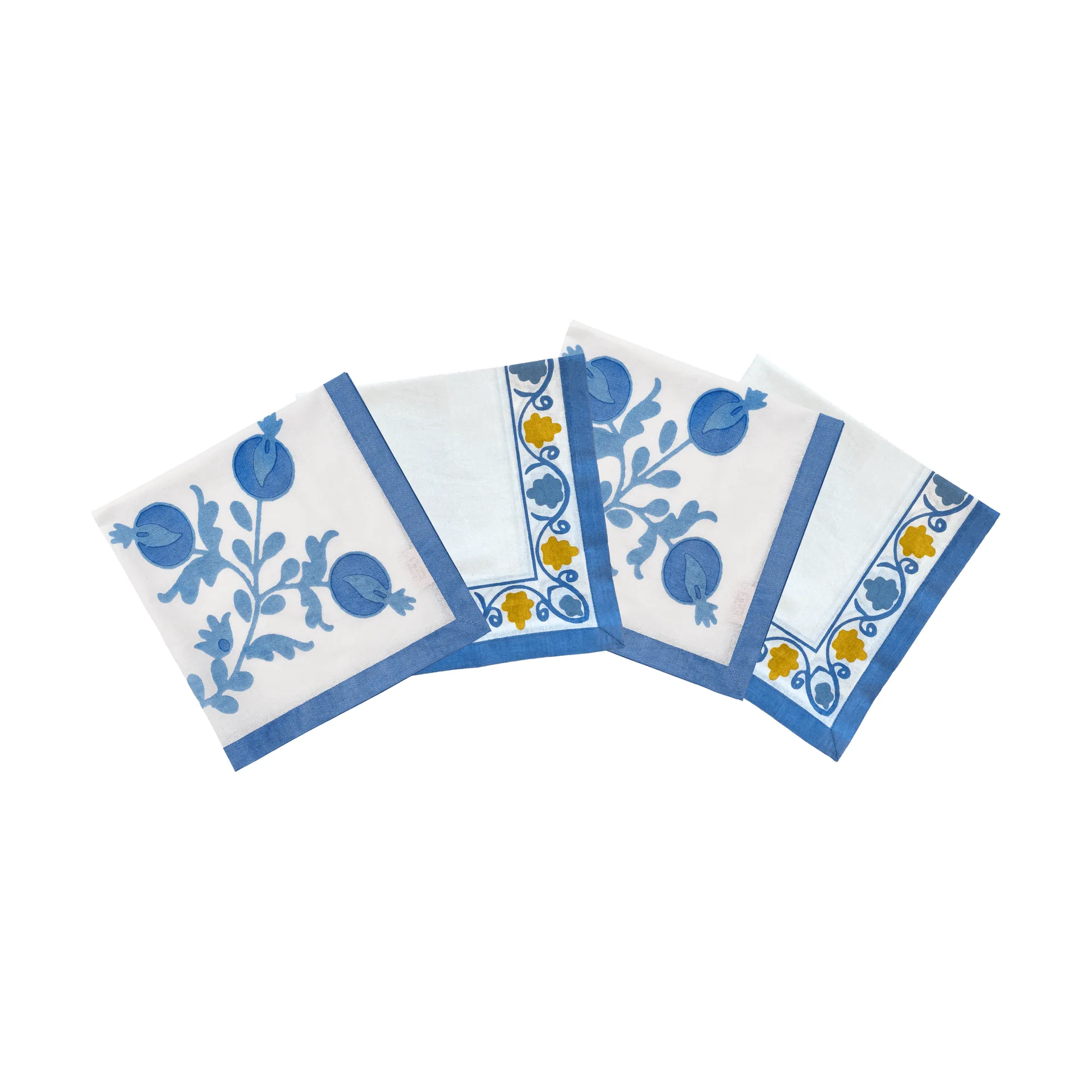 Suzani servilleta de algodón, Blue, pack de 4, 45x45 cm Pick a Poppy