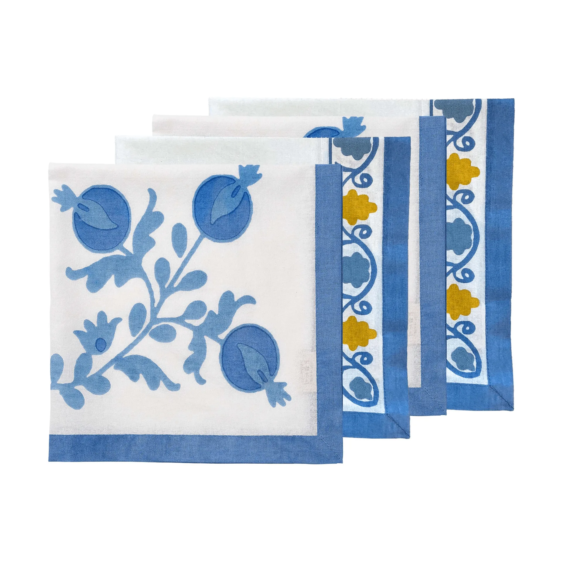 Suzani servilleta de algodón, Blue, pack de 4, 45x45 cm Pick a Poppy