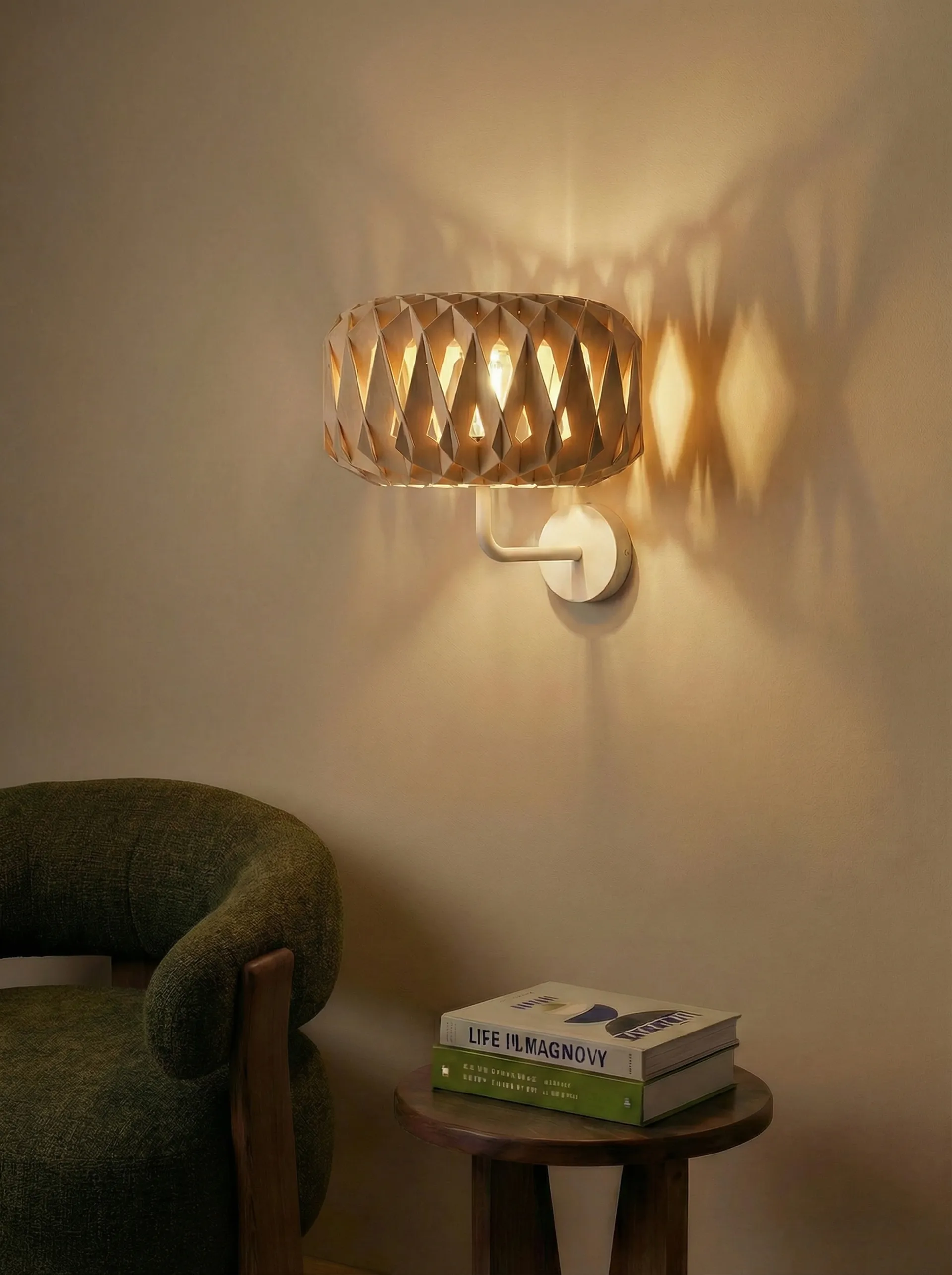 Aplique de pared Signature 25, Abedul, Ø28 × 15,5 cm Pilke