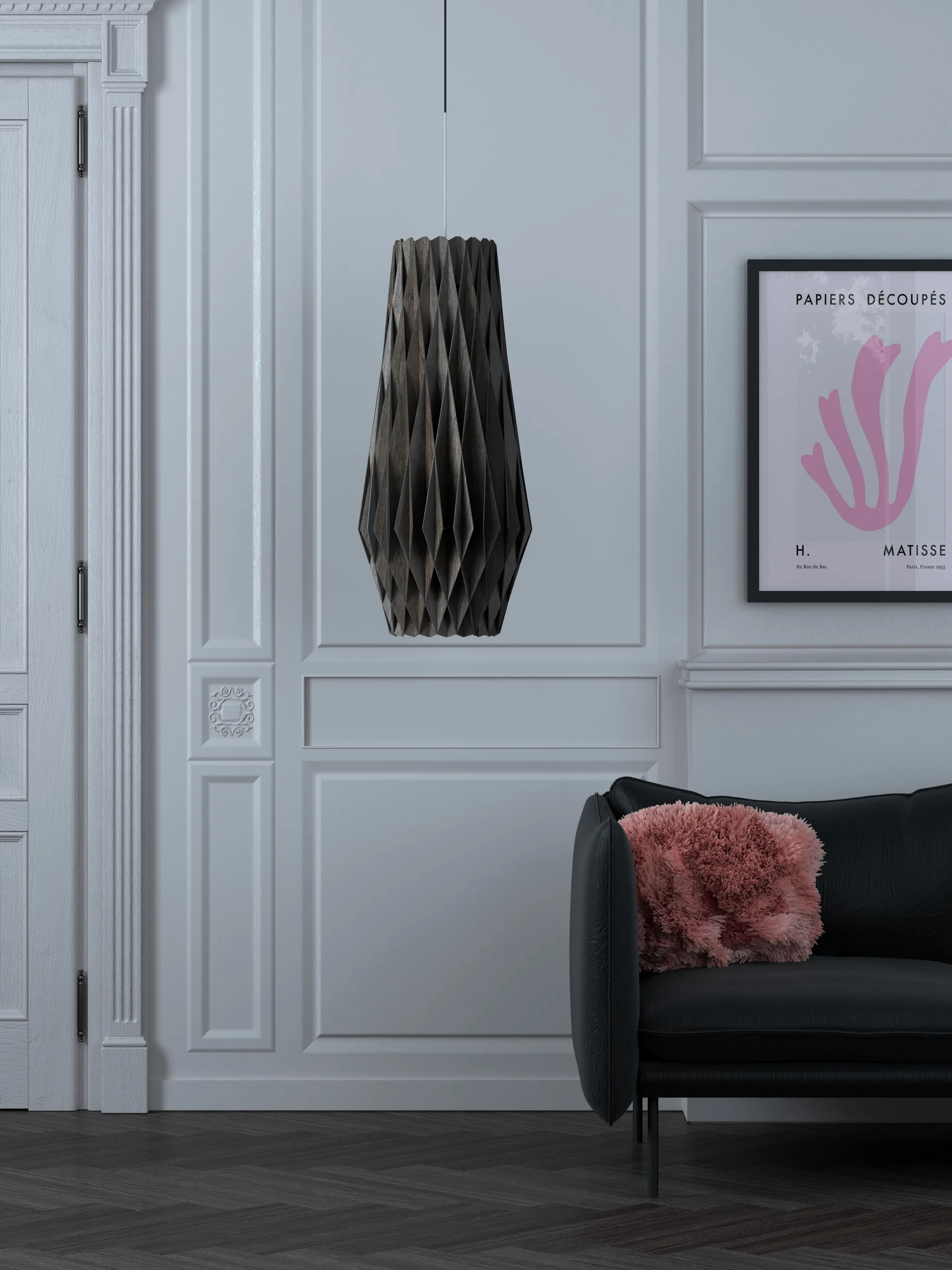 Lámpara colgante Pilke Signature 30/70 cm, Negro Pilke