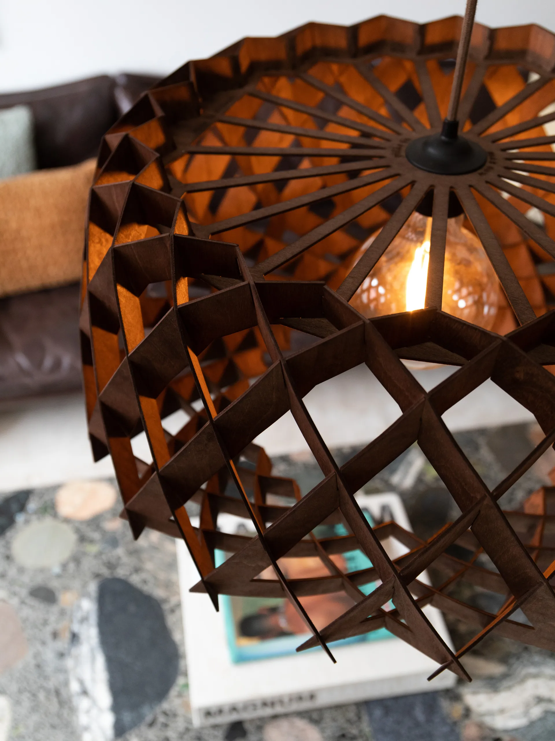 Lámpara colgante Pilke Signature Ø60 cm, Marrón Pilke