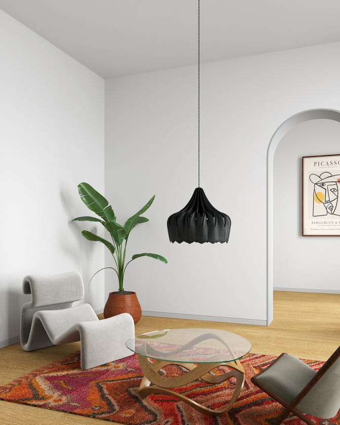Lámpara colgante Pioni L Ø52 cm, negro Pilke