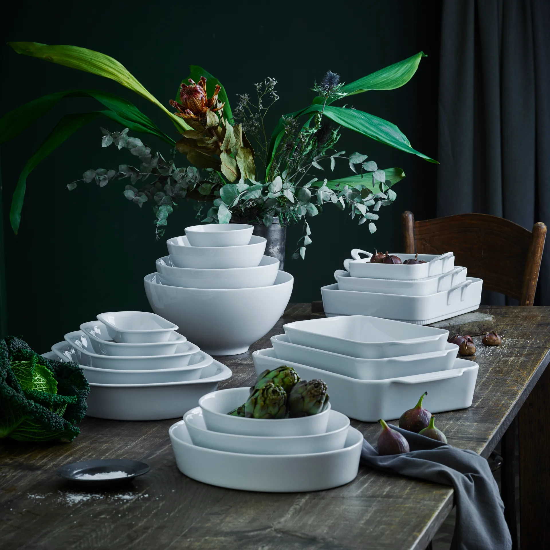 Fuente de servir honda Pillivuyt blanca, 32x17 cm Pillivuyt