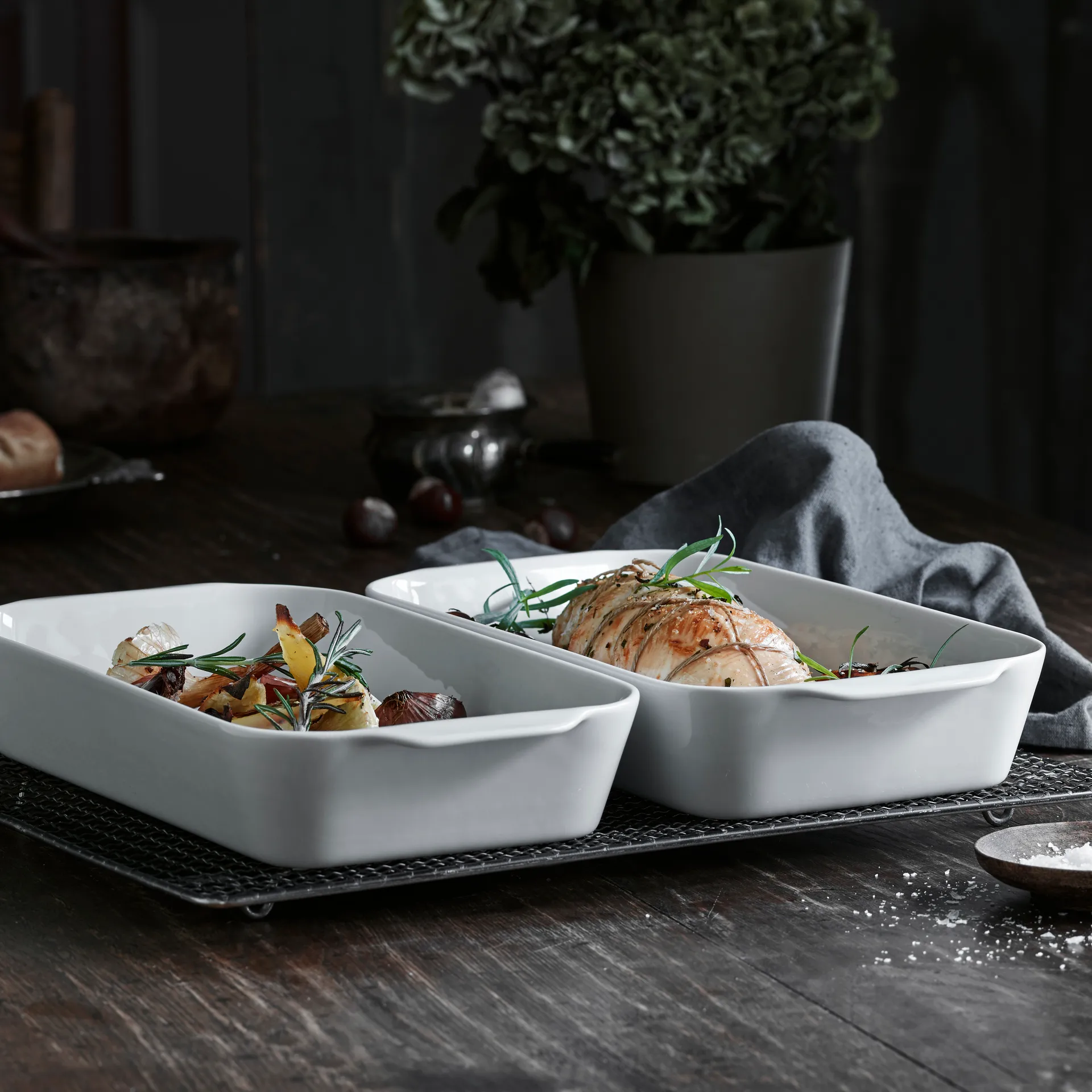 Fuente de servir honda Pillivuyt blanca, 32x17 cm Pillivuyt