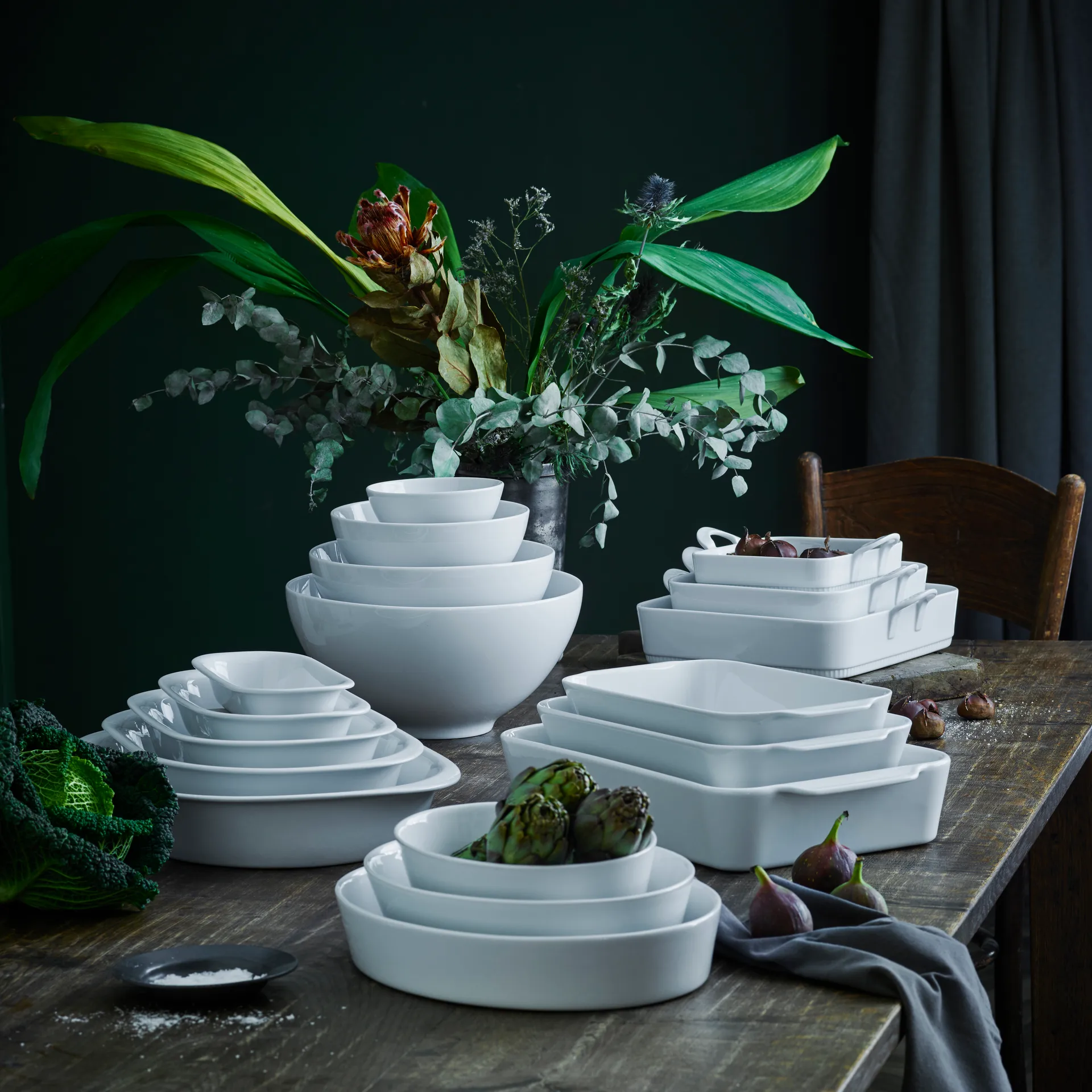 Fuente de servir honda Pillivuyt blanca, 38x21 cm Pillivuyt