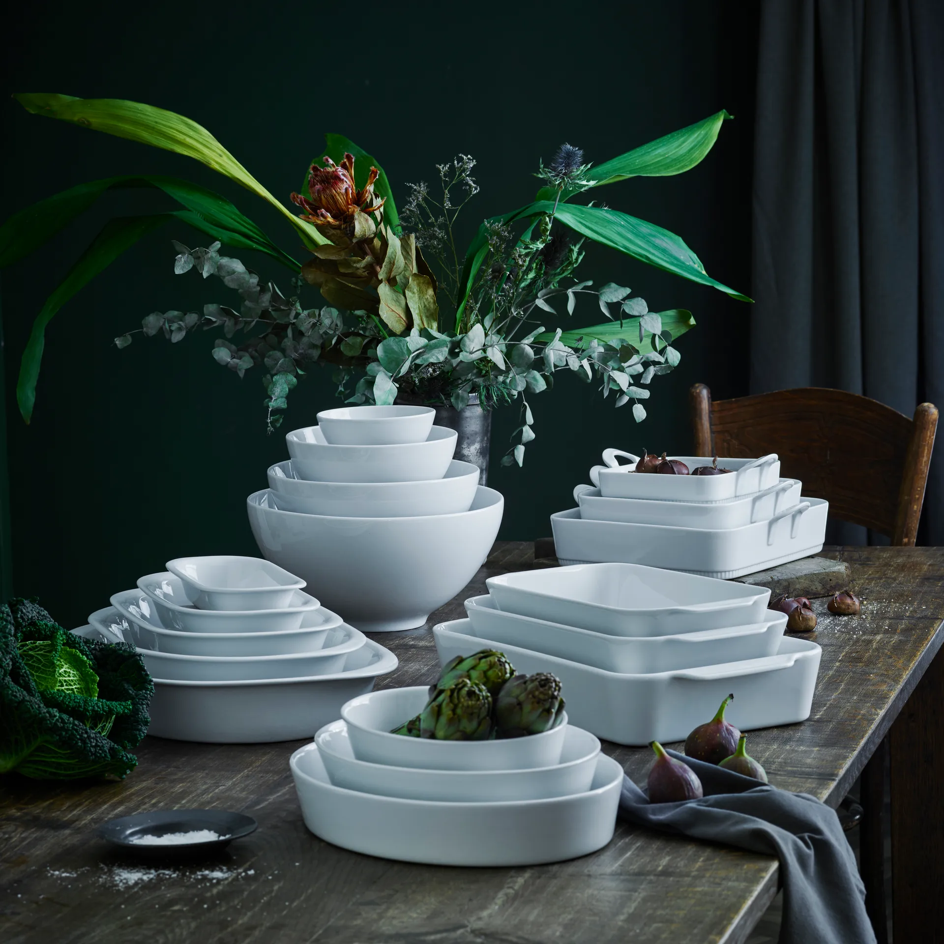 Fuente de servir honda Pillivuyt blanca, 44x26 cm Pillivuyt