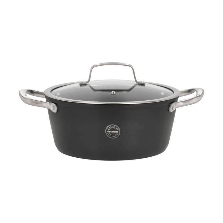 Olla con tapa de vidrio Travo 3,8 l - Negro-aluminio - Pillivuyt