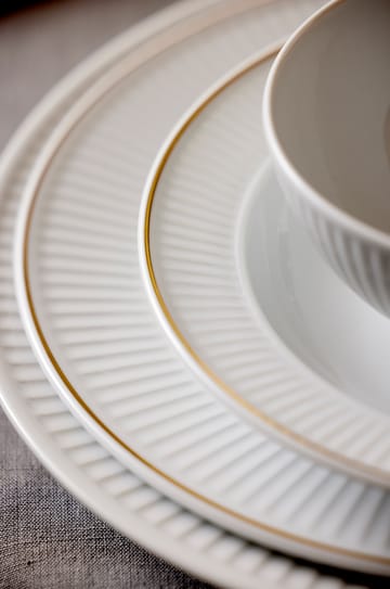 Plato con canto dorado Plissé �Ø22 cm - blanco - Pillivuyt