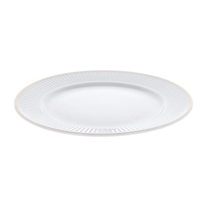 Plato con canto dorado Plissé Ø28 cm - blanco - Pillivuyt