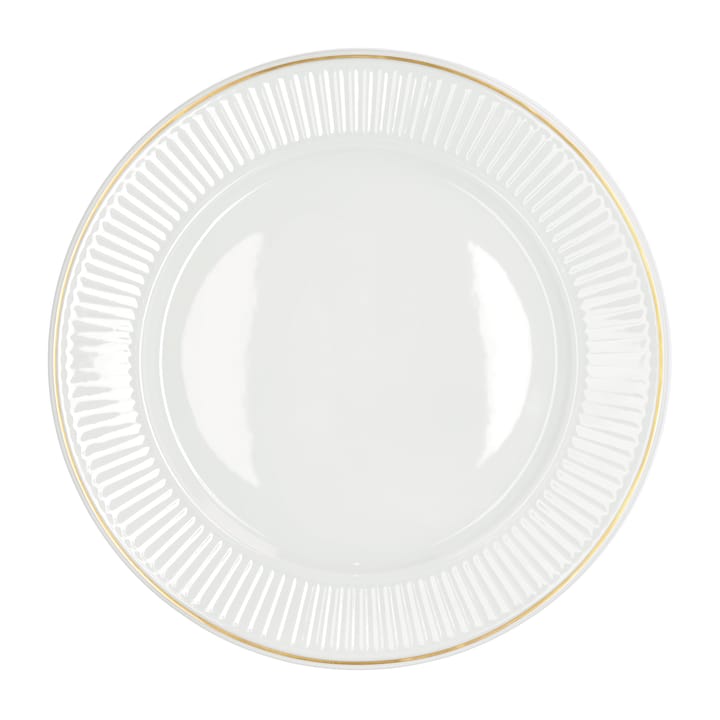 Plato hondo con canto dorado Plissé Ø22 cm, blanco Pillivuyt
