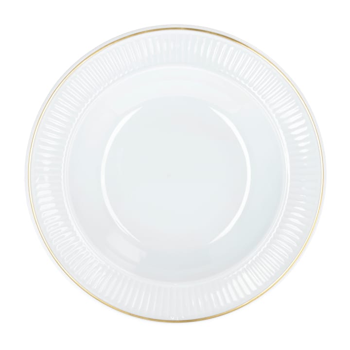 Plato hondo con canto dorado Plissé Ø22 cm, blanco Pillivuyt