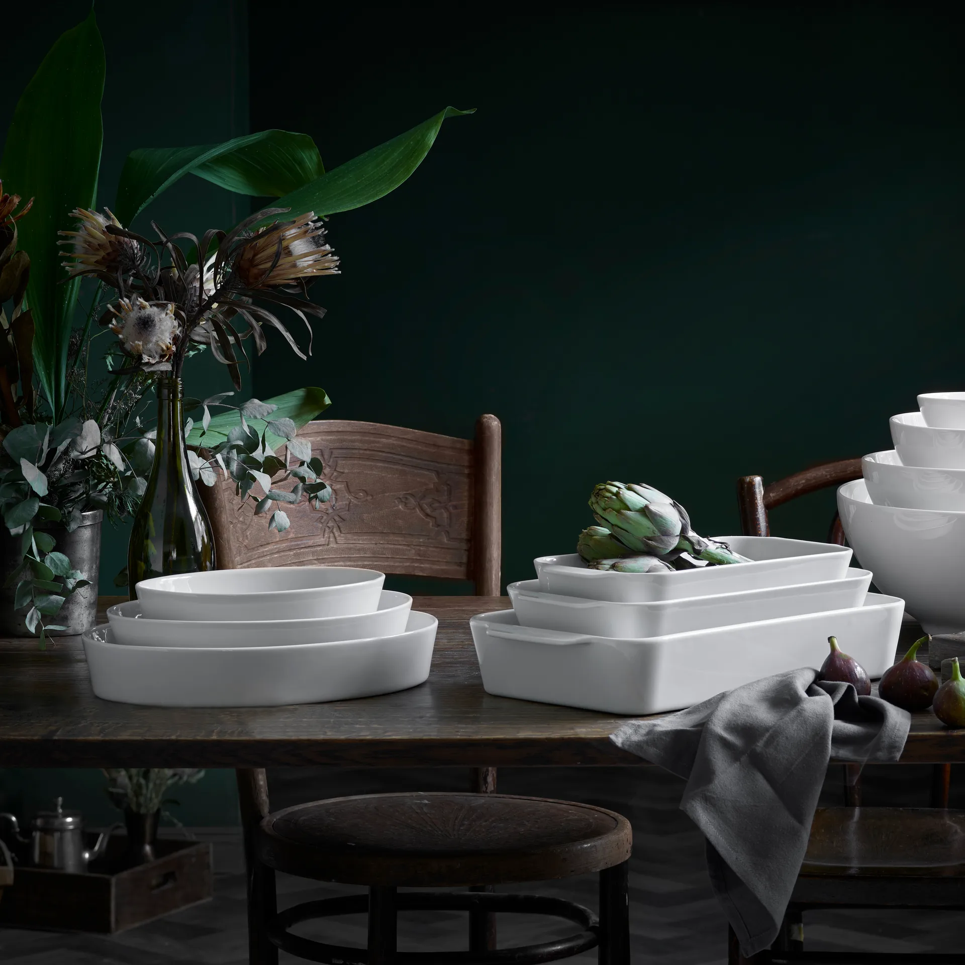 Plato ovalado Pillivuyt, blanco, mediano Pillivuyt