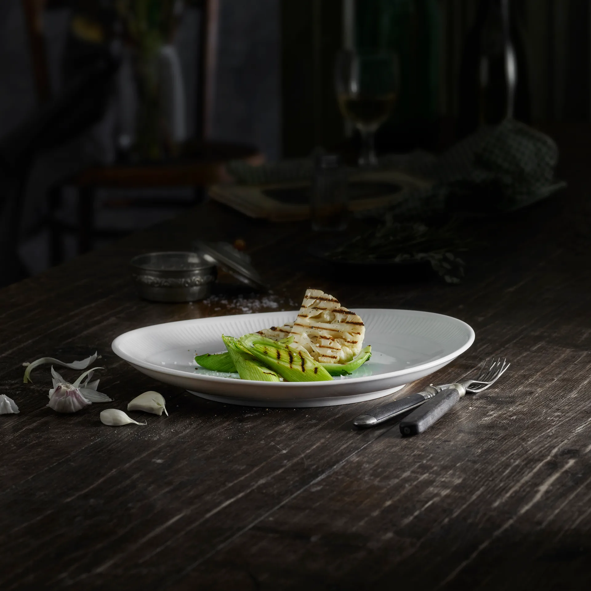 Plato para carne ovalado Plissé, blanco Pillivuyt