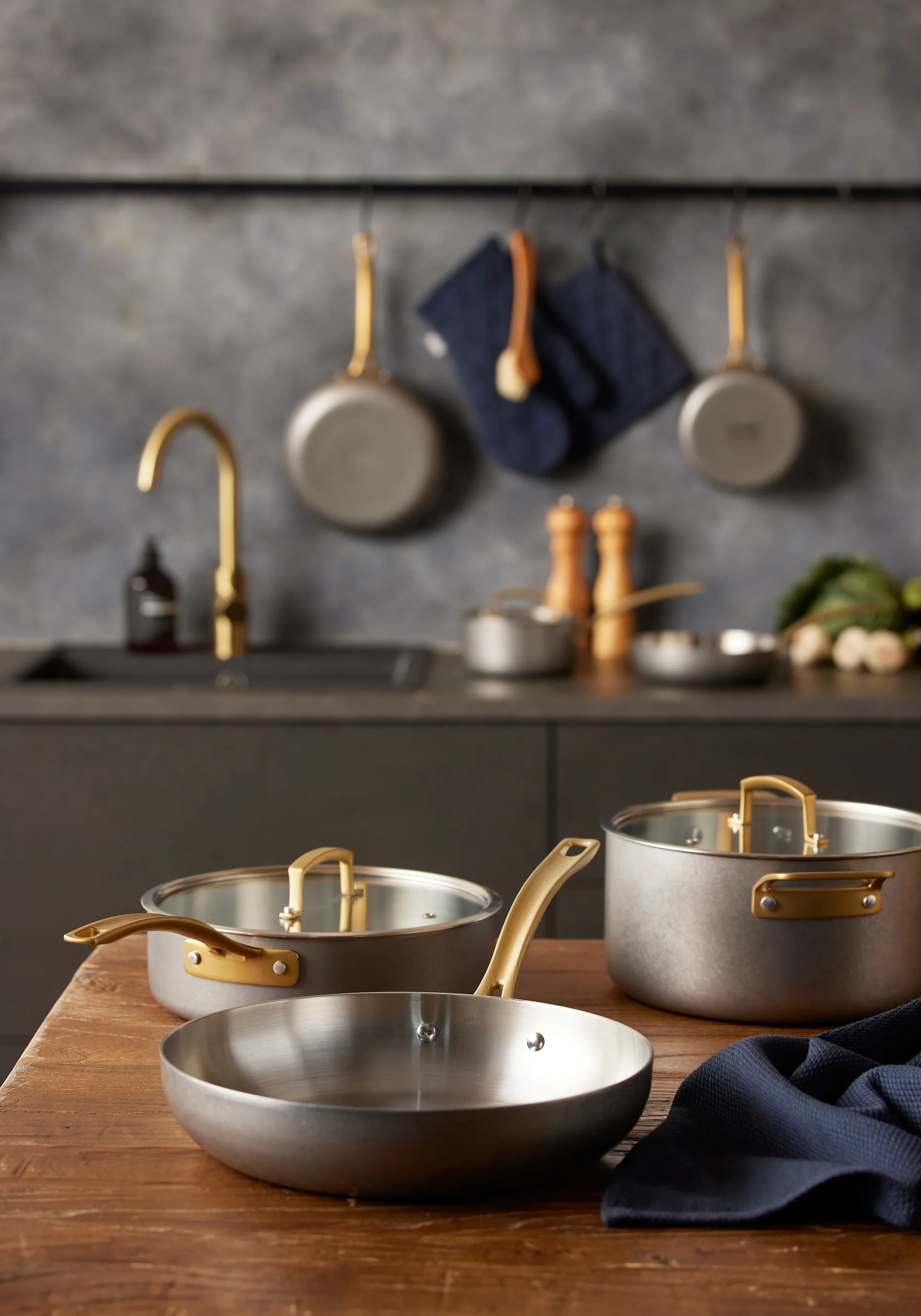 Sartén de saltear con tapa Durance Ø24 cm, acero inoxidable Pillivuyt