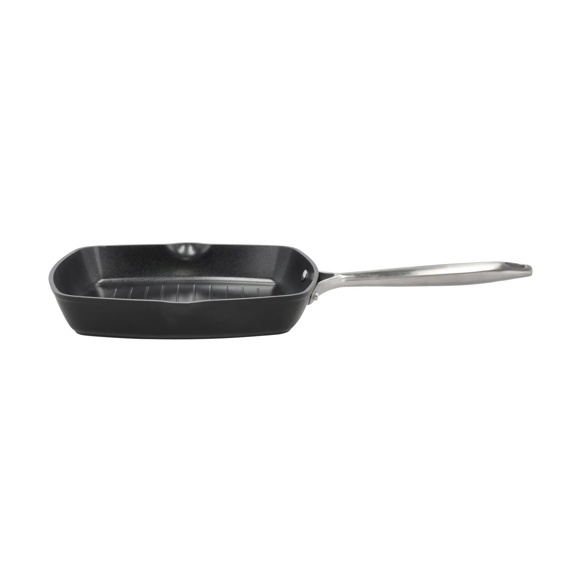 Sartén parrilla Travo cerámica non-stick 24x24 cm, Negro-aluminio Pillivuyt