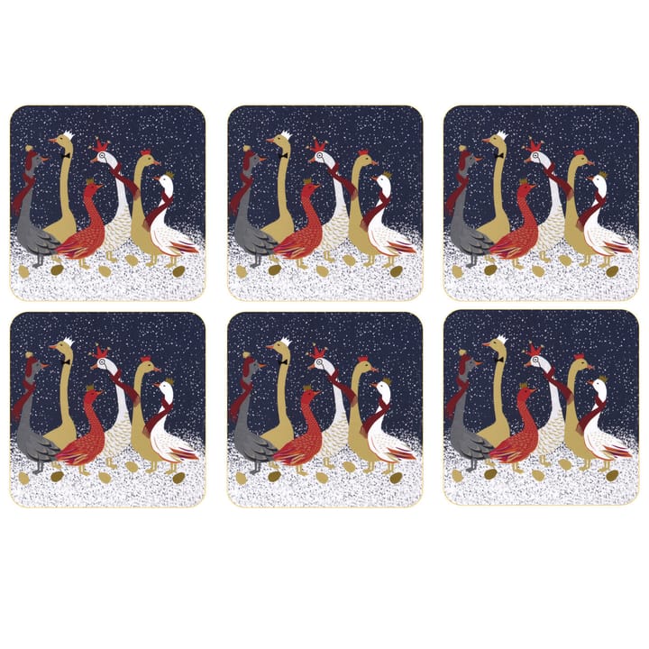 6 Posavasos Christmas Geese - azul - Pimpernel