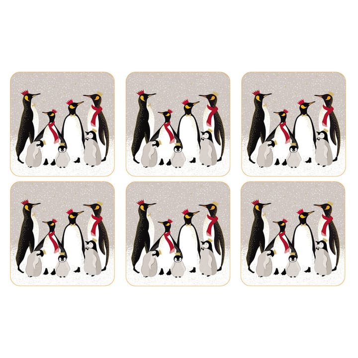 6 Posavasos Christmas Penguin - gris - Pimpernel