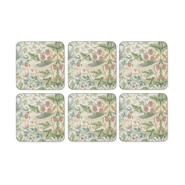 6 Posavasos Strawberry Thief - Green - Pimpernel