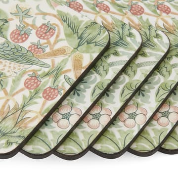 6 Posavasos Strawberry Thief - Green - Pimpernel