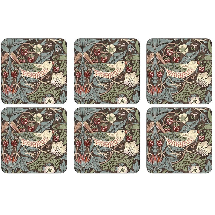 6 Posavasos Strawberry Thief - marrón - Pimpernel