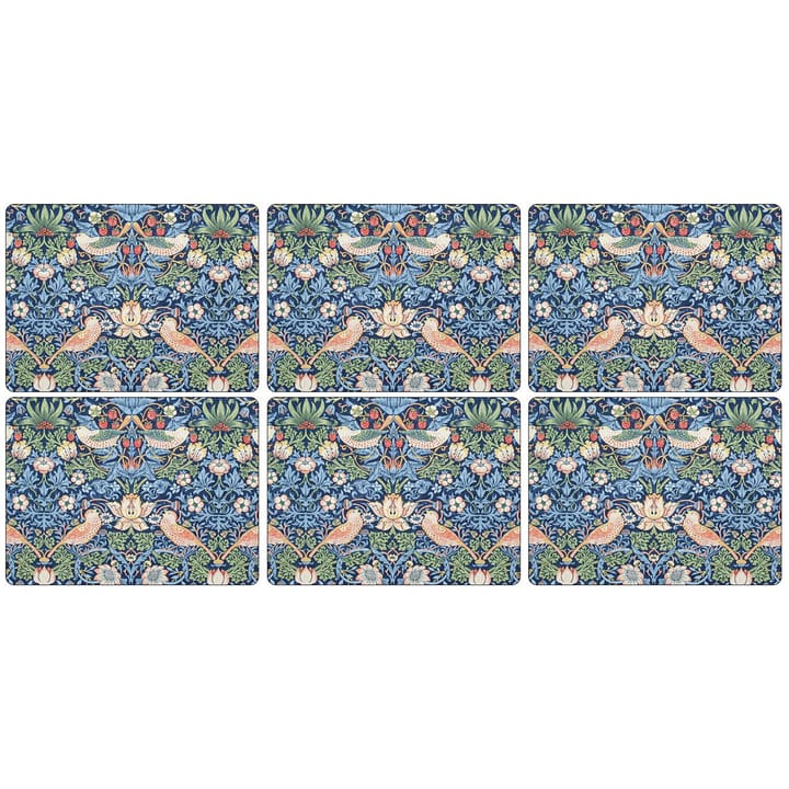 6 Salvamanteles 30x23 cm Strawberry Thief - azul - Pimpernel