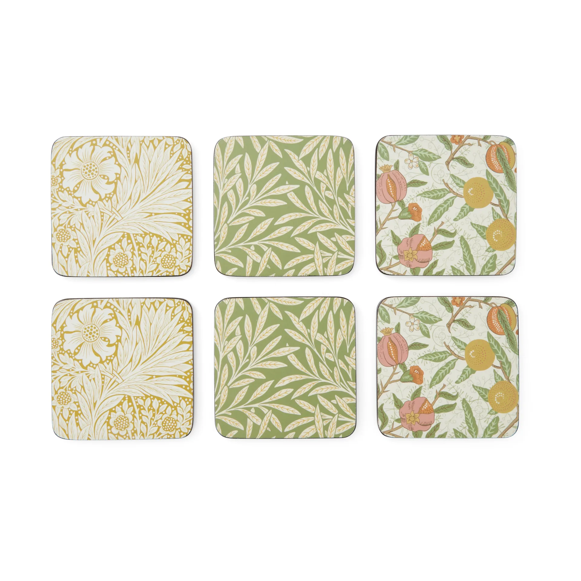 Posavasos Morris & Co Simpley mixed 6 piezas, Fruit, Willow, Marigold Pimpernel