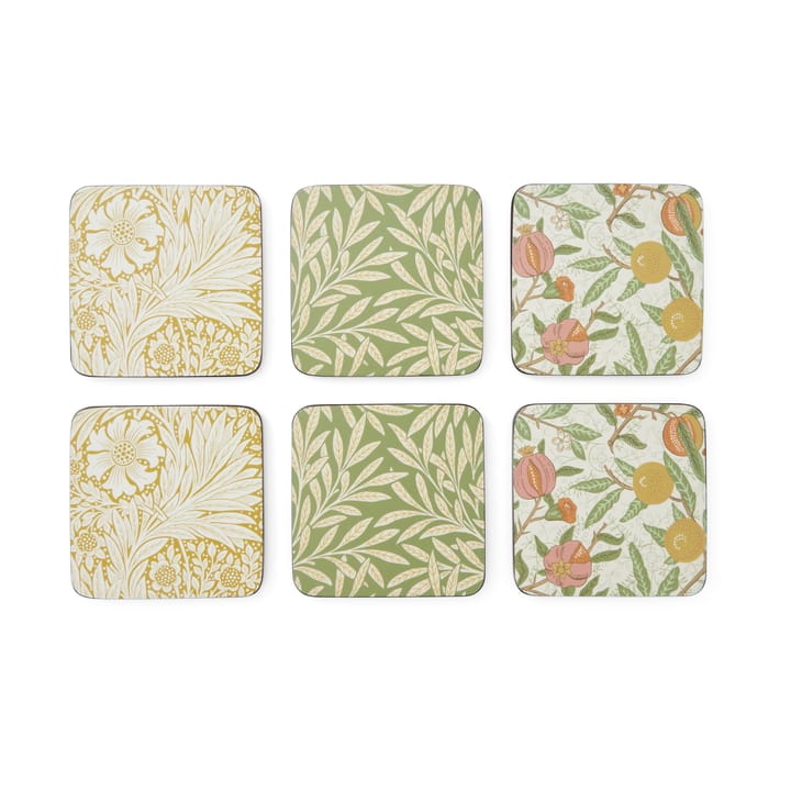 Posavasos Morris & Co Simpley mixed 6 piezas - Fruit, Willow, Marigold - Pimpernel
