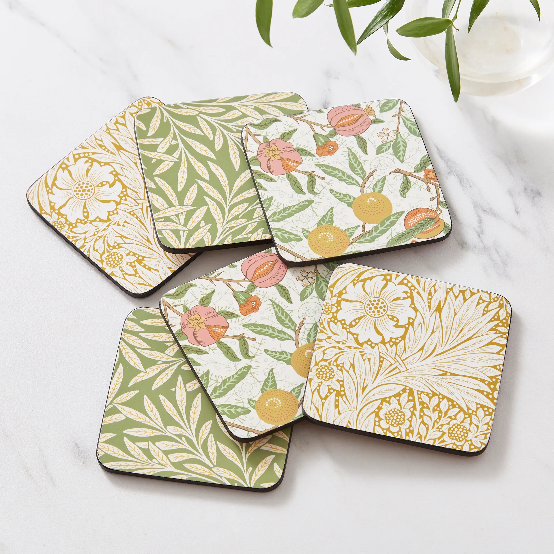 Posavasos Morris & Co Simpley mixed 6 piezas, Fruit, Willow, Marigold Pimpernel