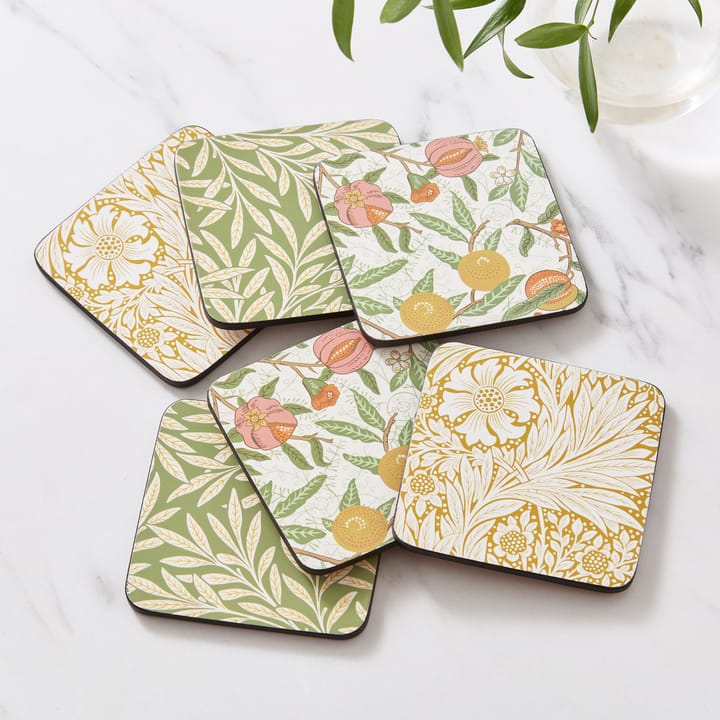 Posavasos Morris & Co Simpley mixed 6 piezas, Fruit, Willow, Marigold Pimpernel