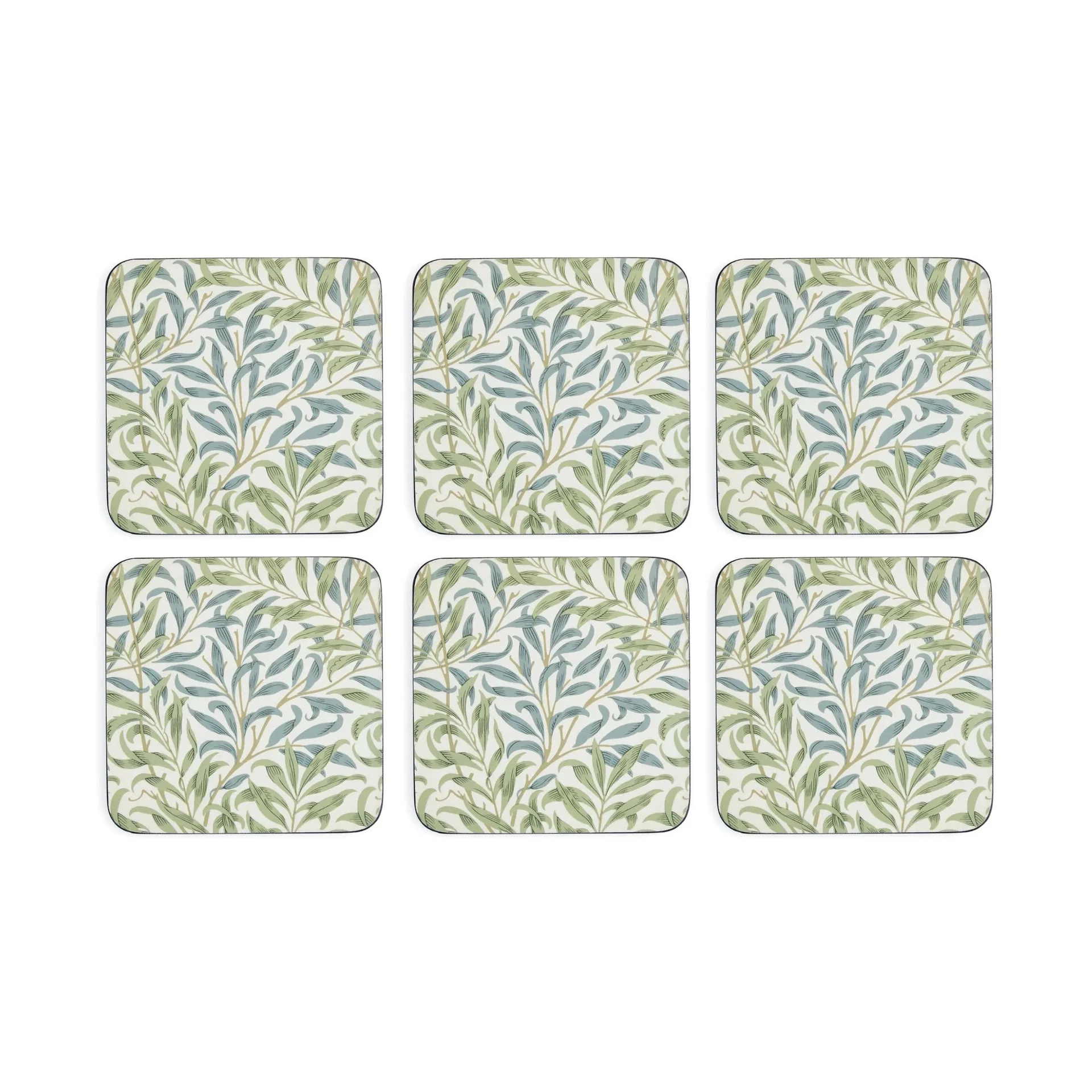 Posavasos Morris & Co Willow Bough 6-pack, Verde, azul Pimpernel