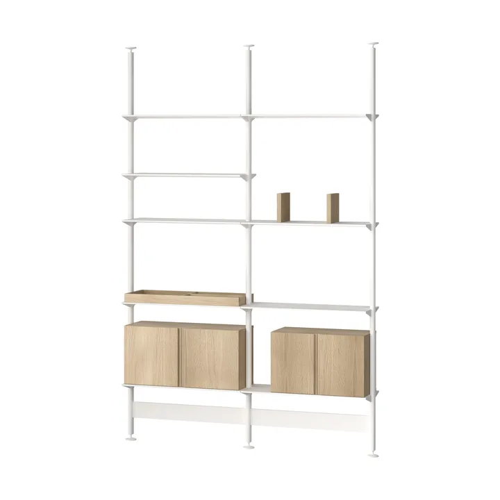 Sistema de estanterías Pira G2, F C A Blanco/Roble 256-264 cm - Pira