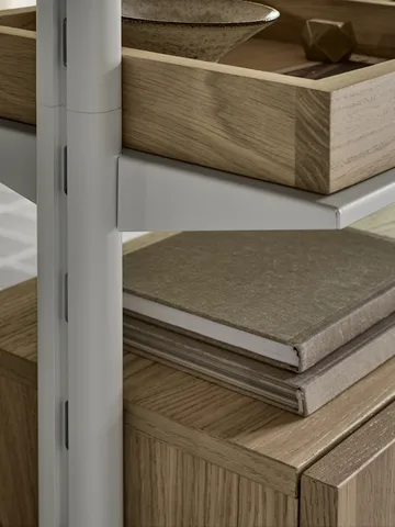 Sistema de estanterías Pira G2, F C A Blanco/Roble 256-264 cm - Pira