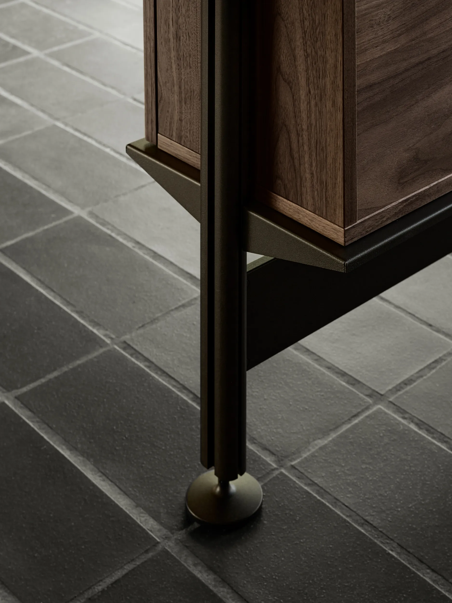 Sistema de estanterías Pira G2, F C A Negro/Nogal 240-247 cm,  Pira