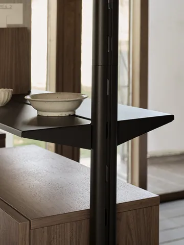 Sistema de estanterías Pira G2, F C A Negro/Nogal 240-247 cm - Pira