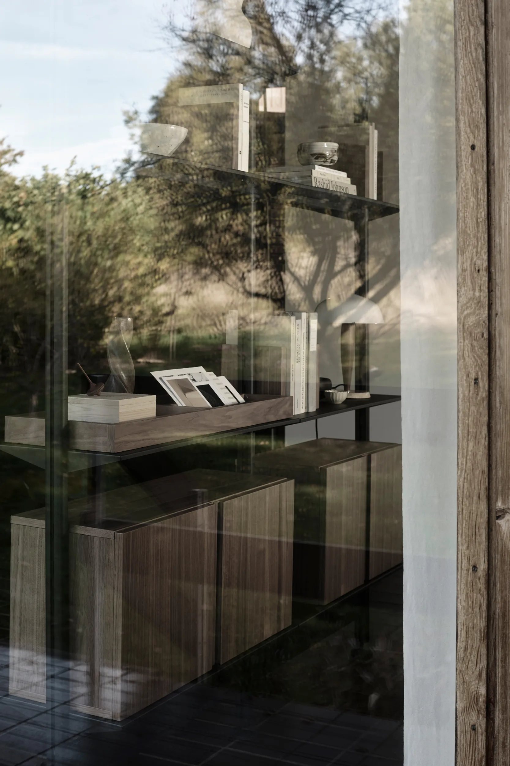 Sistema de estanterías Pira G2, F C A Negro/Nogal 240-247 cm Pira