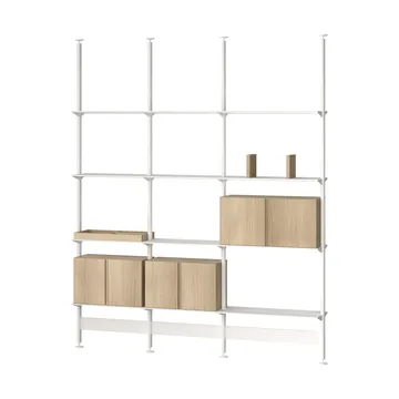 Sistema de estanterías Pira G2, F C B Blanco/Roble 240-247 cm - Pira