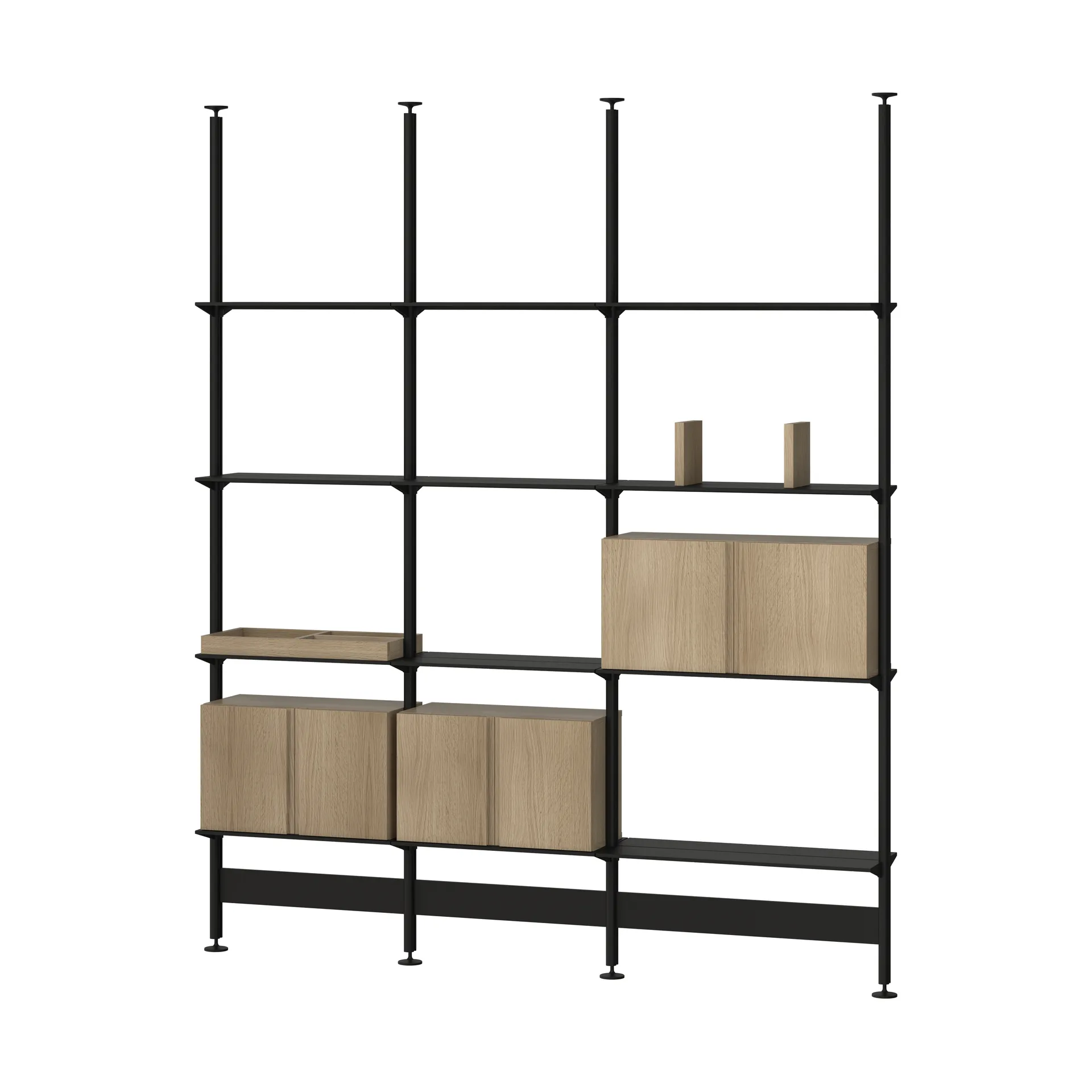 Sistema de estanterías Pira G2, F C B Negro/Roble 256-264 cm,  Pira