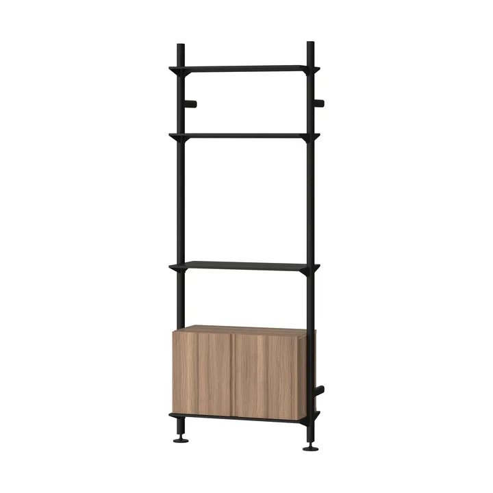 Sistema de estanterías Pira G2, W B Negro/Nogal - Pira