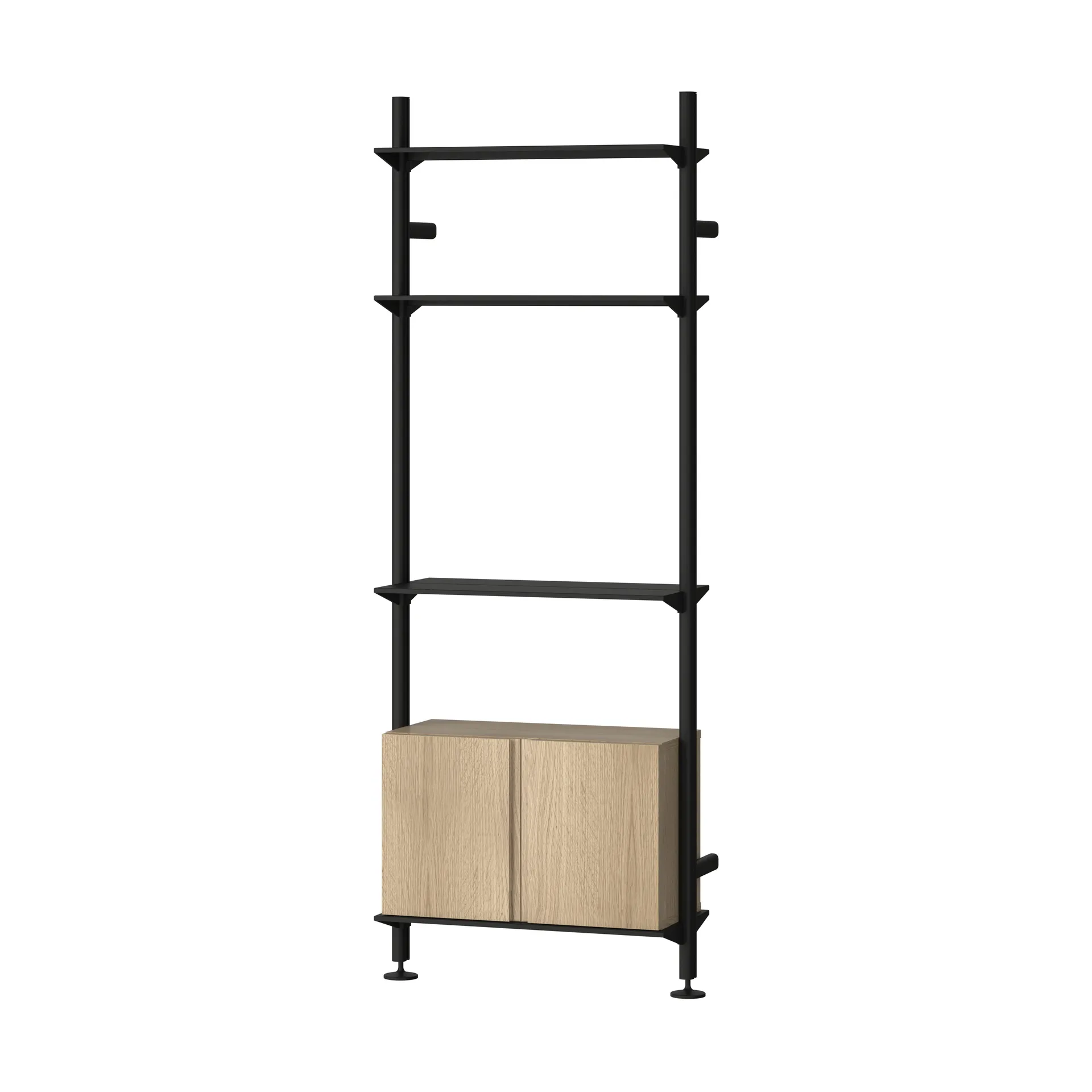 Sistema de estanterías Pira G2, W B Negro/Roble,  Pira