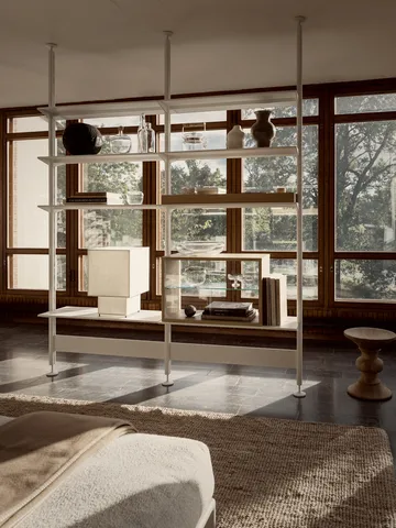 Vitrina Pira  - Roble blanqueado-cristal transparente, 70x31 cm, 4 puertas - Pira