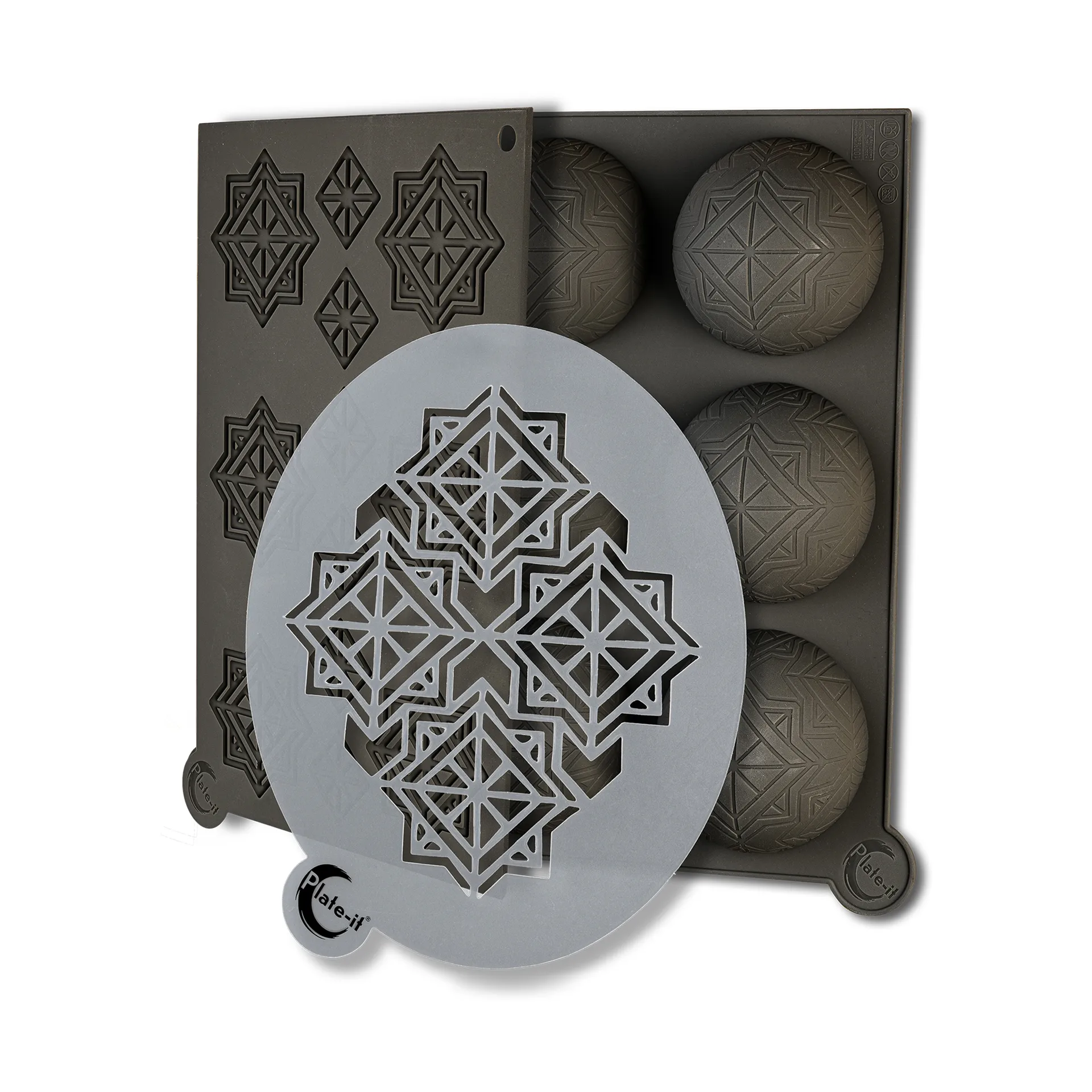 Moldes de silicona Plate-it infinity 3 piezas, Gris Plate It