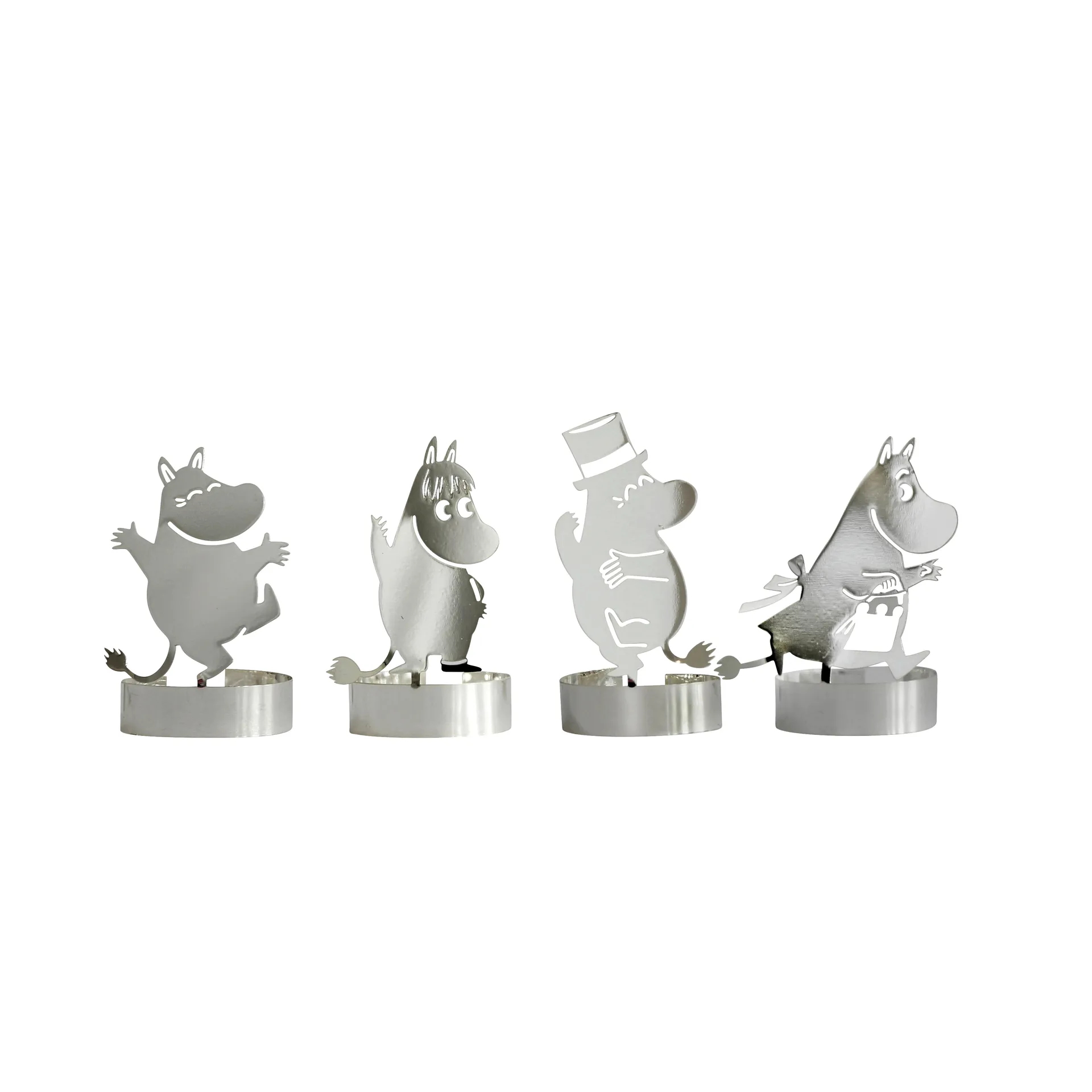 4 Decoraciones para velas Moomin, plata Pluto Design