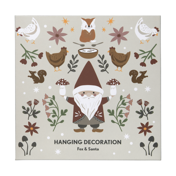 Adorno navideño Fox & Santa, Plata Pluto Design