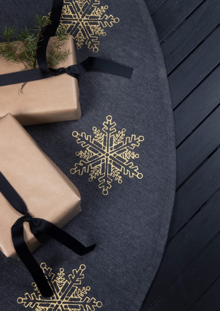 Alfombra árbol de navidad estrella de nieve Ø110 cm - gris-oro - Pluto Design