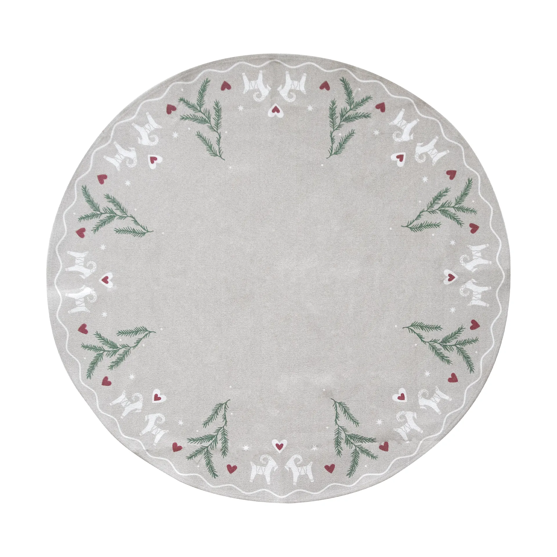 Alfombra pie de árbol de Navidad Yule Goat Ø110 cm, Beige Pluto Design